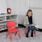 Flash Furniture Red Plastic Stackable School Chair with 10.5'' Seat Height, PK2 2-YU-YCX-003-RED-GG - alternate 4